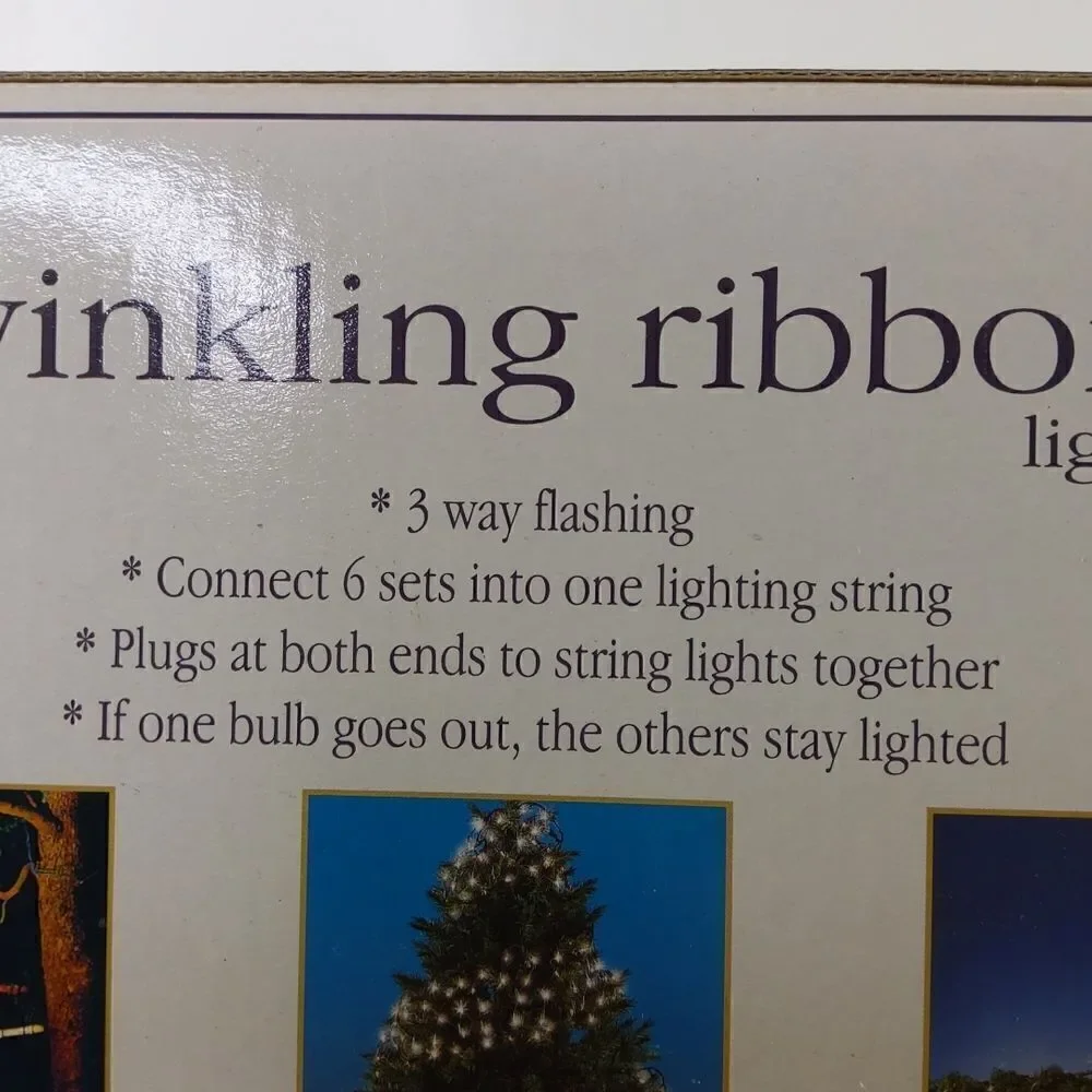 Holiday Time twinkling ribbon light set